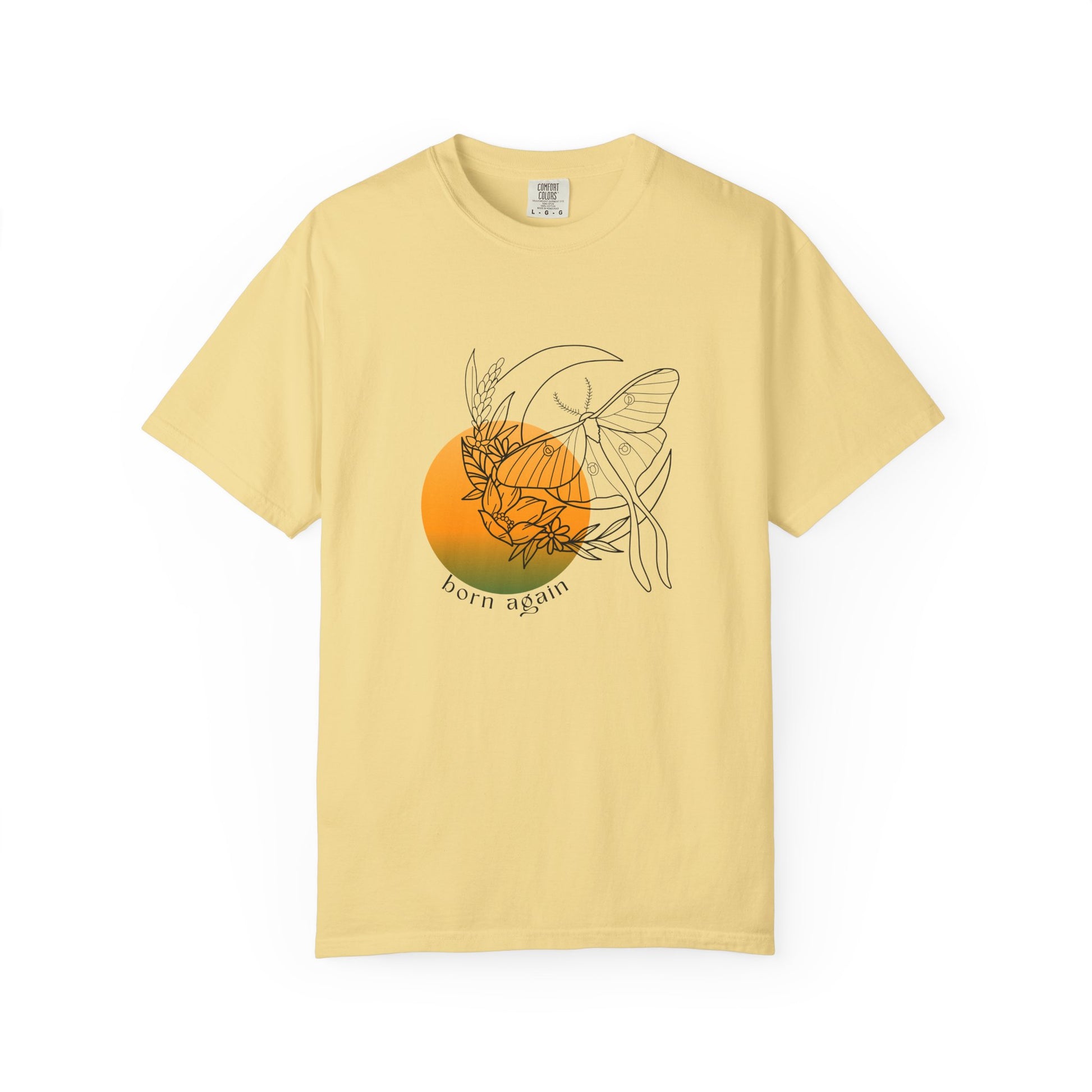 Sunset Butterfly T-Shirt, Eco-Friendly Tee, Unisex Graphic Shirt, Boho Style Top, Nature Lover Gift, Casual Wear