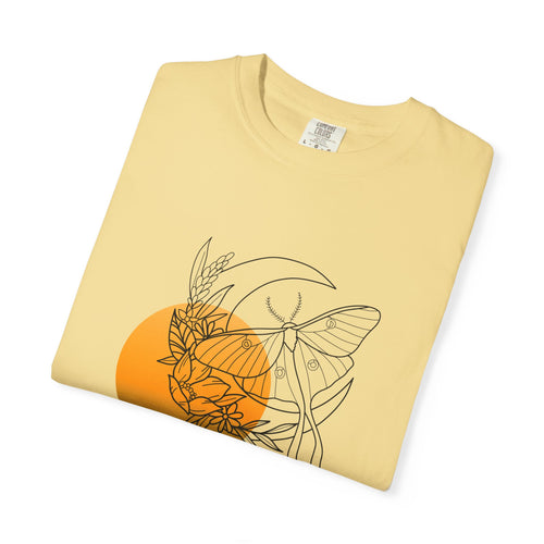 Sunset Butterfly T-Shirt, Eco-Friendly Tee, Unisex Graphic Shirt, Boho Style Top, Nature Lover Gift, Casual Wear