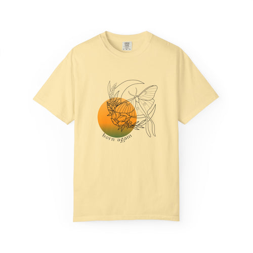 Sunset Butterfly T-Shirt, Eco-Friendly Tee, Unisex Graphic Shirt, Boho Style Top, Nature Lover Gift, Casual Wear